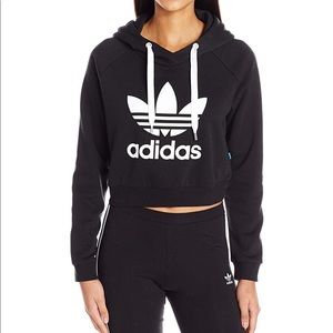 Adidas Cropped Hoodie Sweater size small